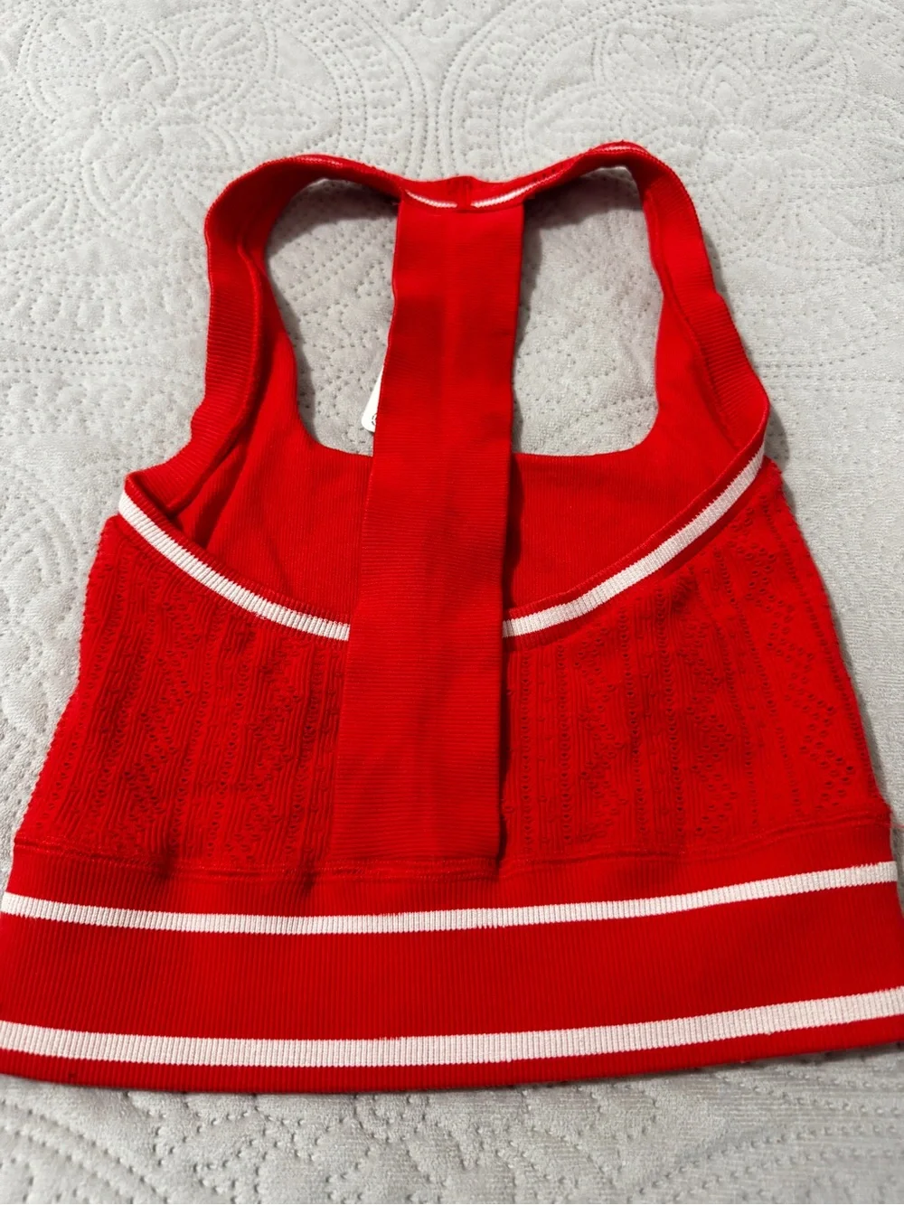 Free People Knit Halter Crop Top with Stripe Trim size XS/S